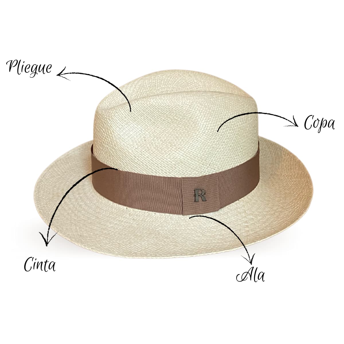 Sombrero Mujer Panamá Cuenca Natural cinta Marrón